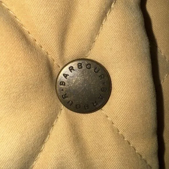 Barbour Mustard Yellow Shaped Microfibre Quilt Short Jacket Women Size XL/ 14 - Picture 3 of 12